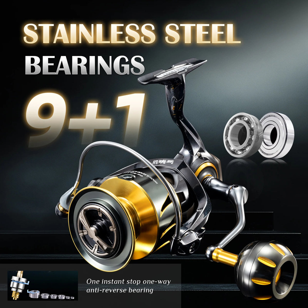 Rooblins Sw Spinning Reel Aluminum Saltwater Surf Fishing Reel
