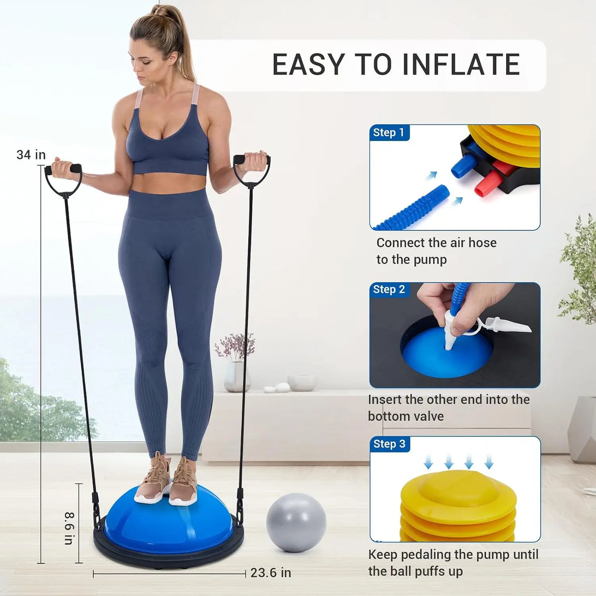 Premium Anti Burst Half Balance Exercise Ball Core Training Equipment