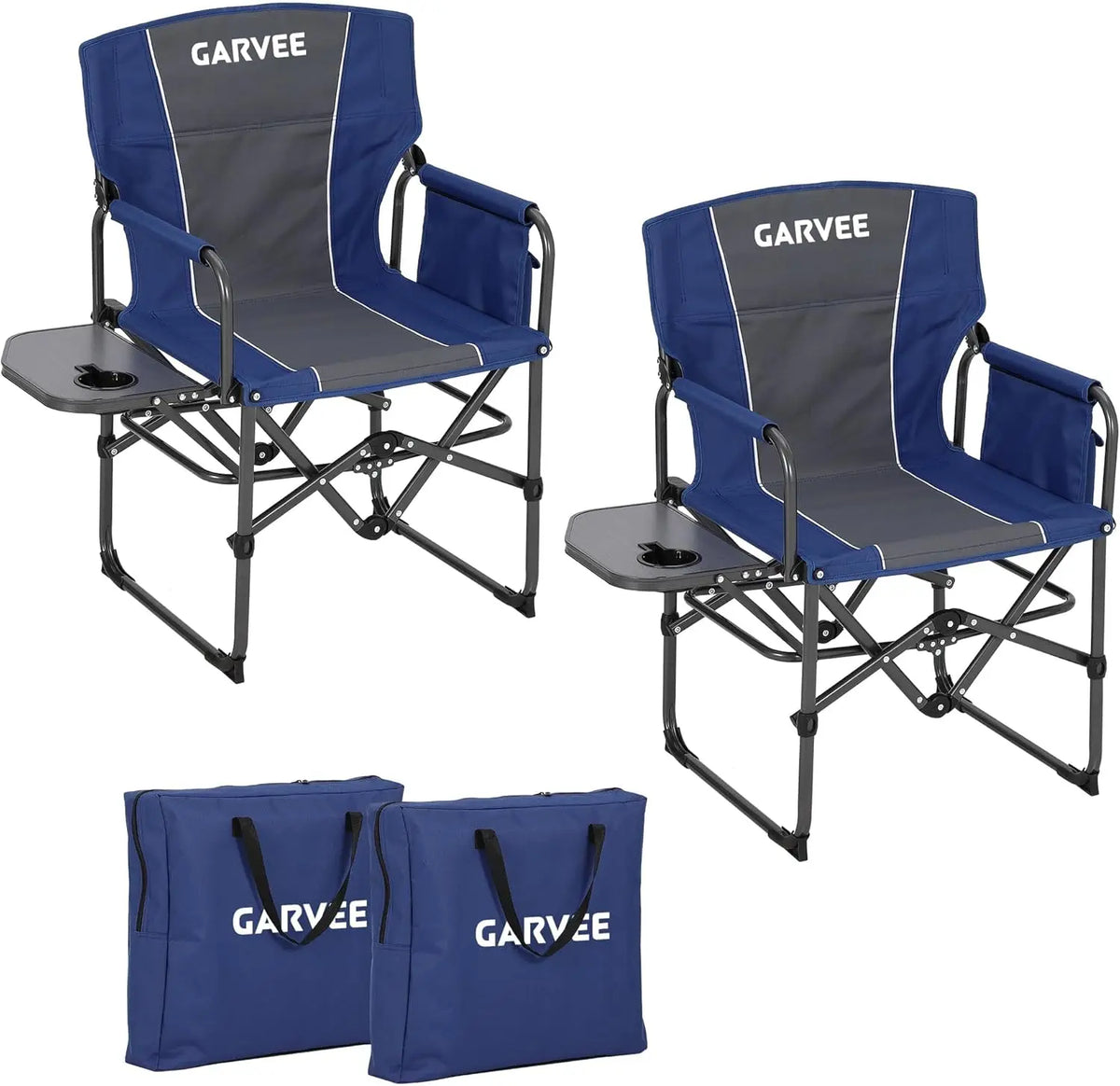 HiMISS Heavy Duty Folding Directors Chair With Table Cup Holder