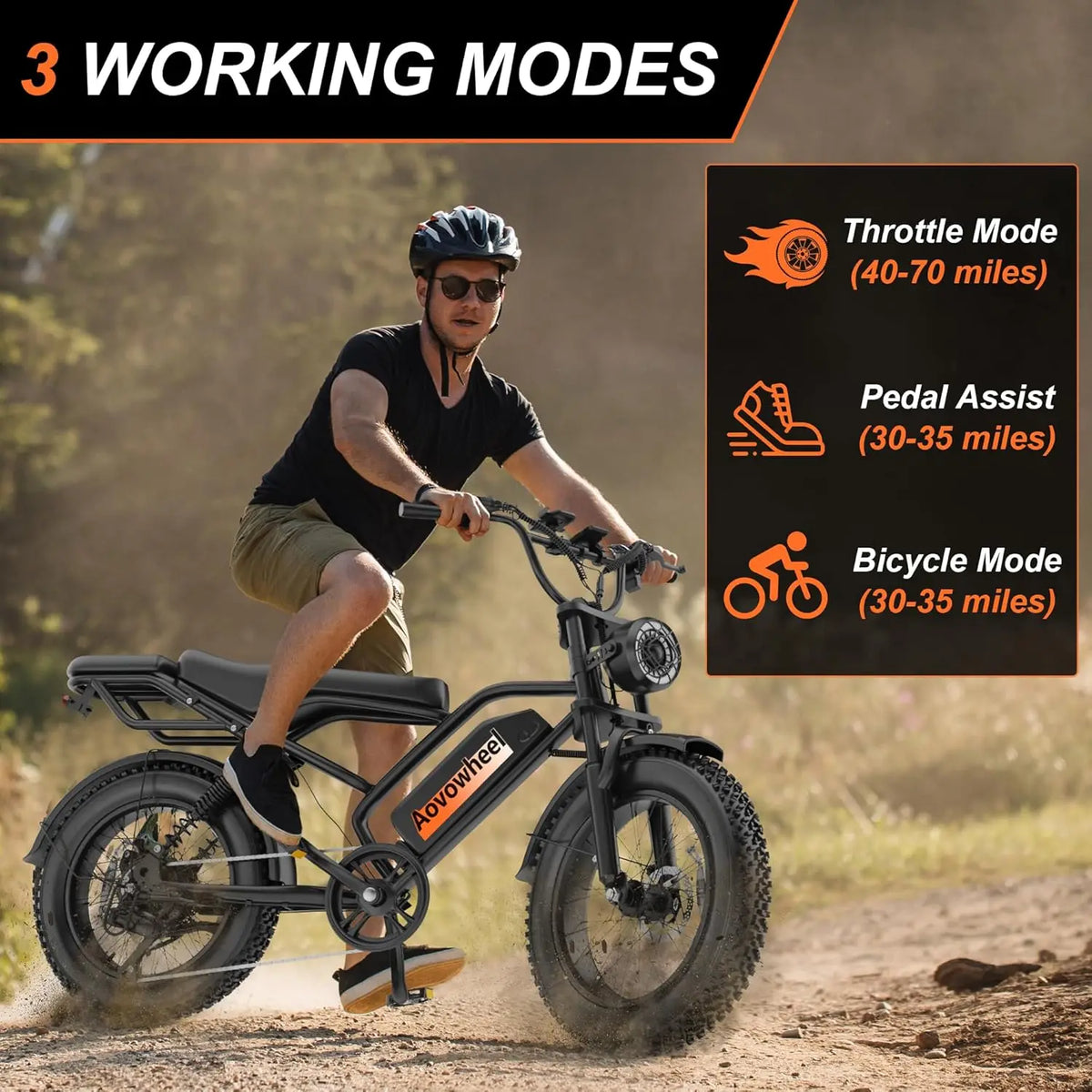 Aovopro 1500W Electric Bike With Disc Brake Long Range