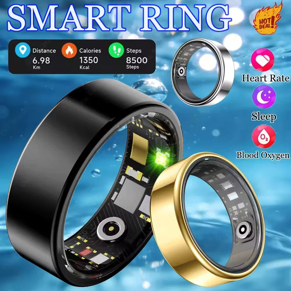 Smart Steel Ring With Bluetooth Calls And Heart Rate Monitoring