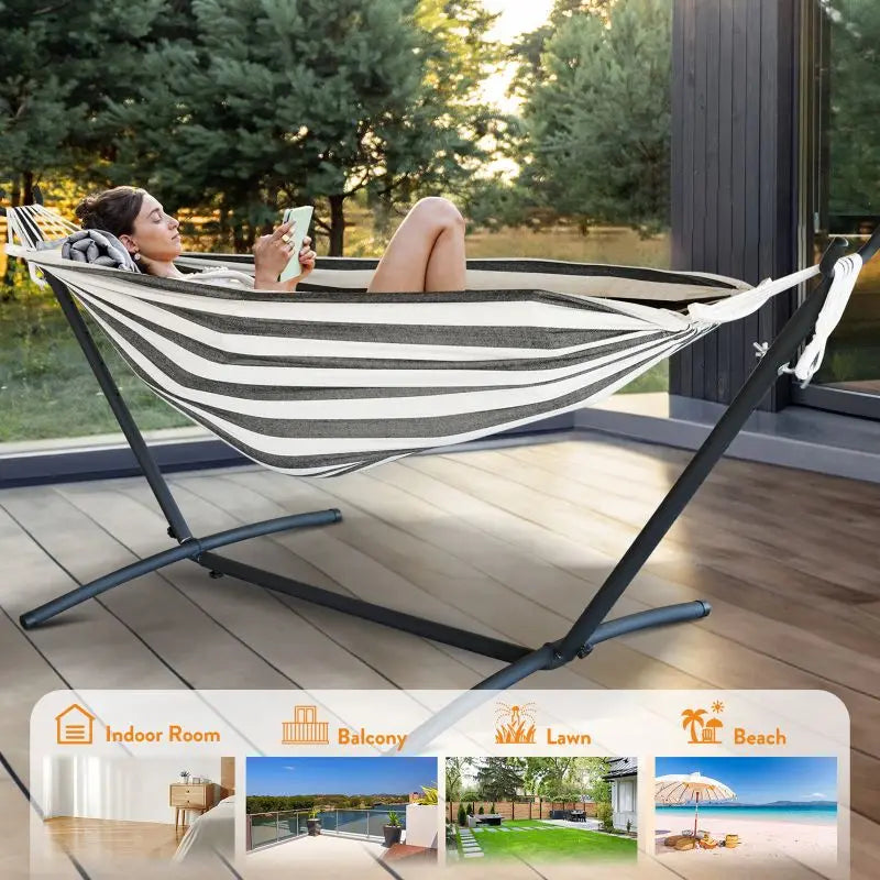 Gyroor Heavy Duty Adjustable Stand Hammock With Carry Sack