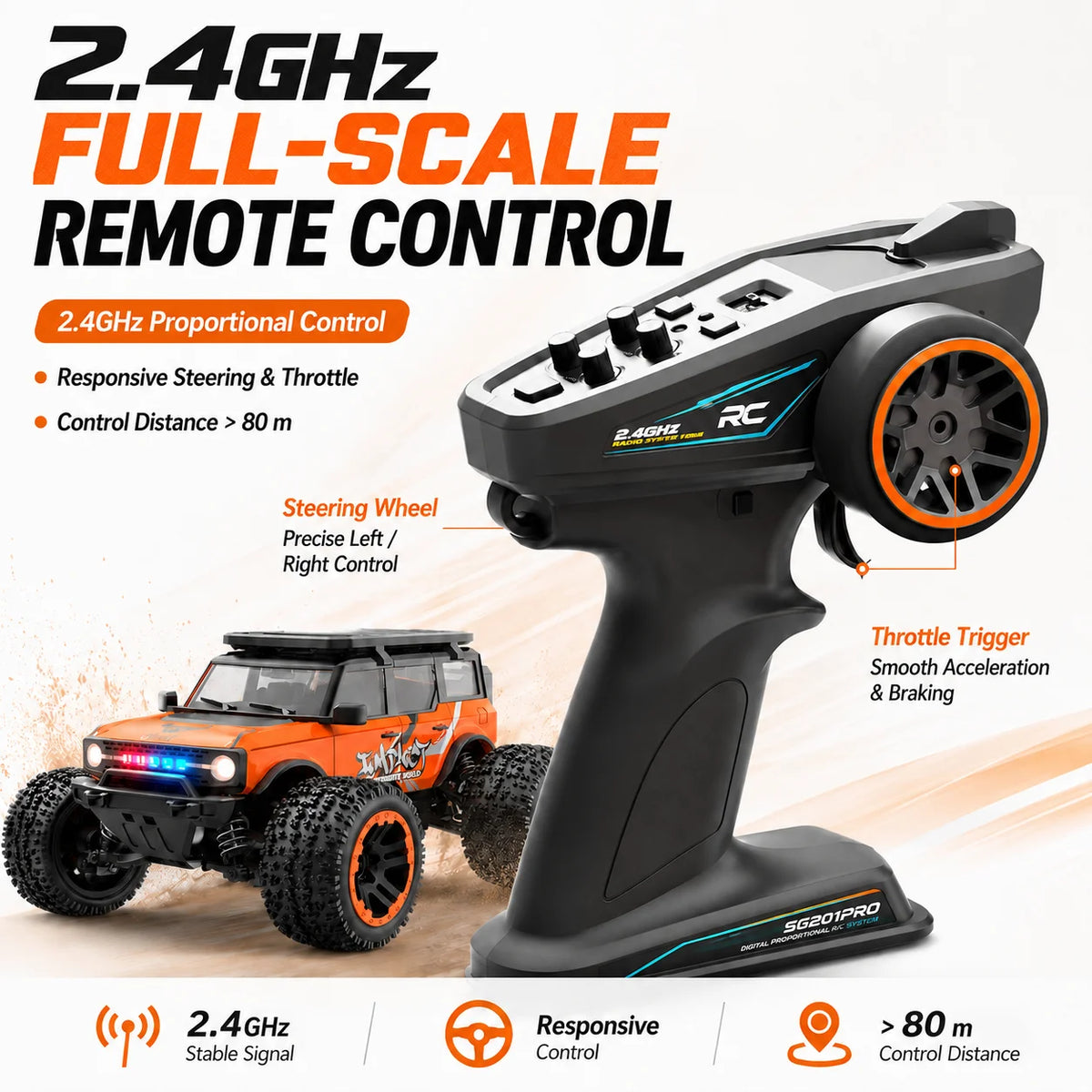ZNLYRION 4WD Electric Off Road RC Truck With Battery Toy