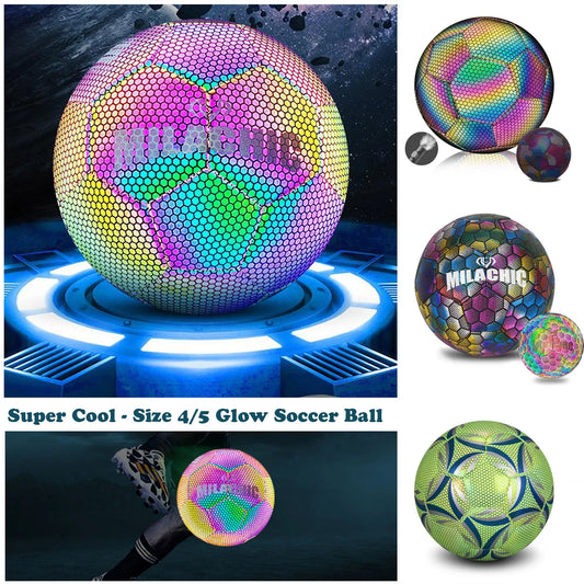 Professional Luminous Soccer Ball Reflective Design Night Training