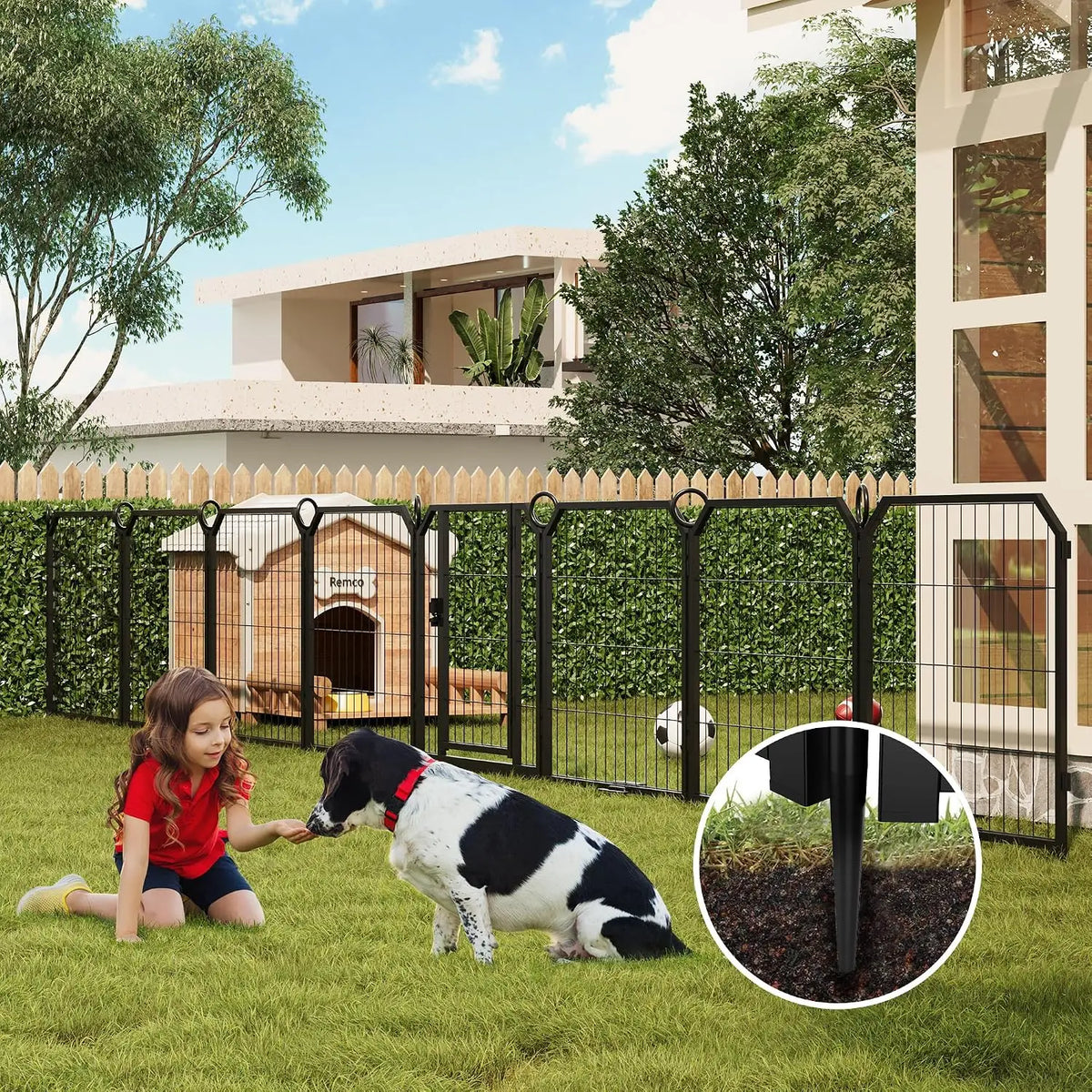 Garvee Heavy Duty Metal Dog Playpen With Self Locking Door