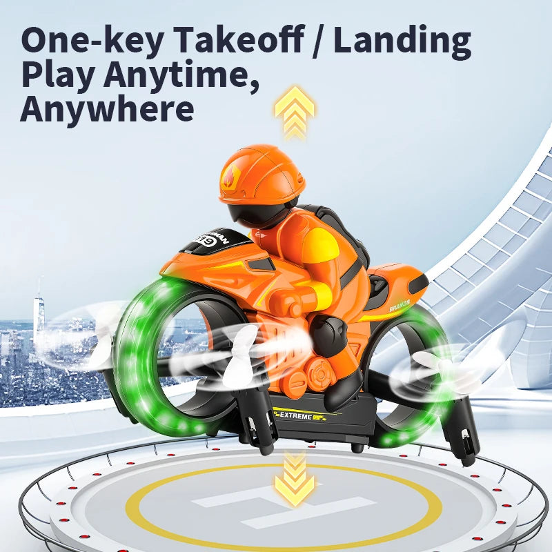 Hywiwine 2 In 1 Remote Control Rc Car Drone Playset