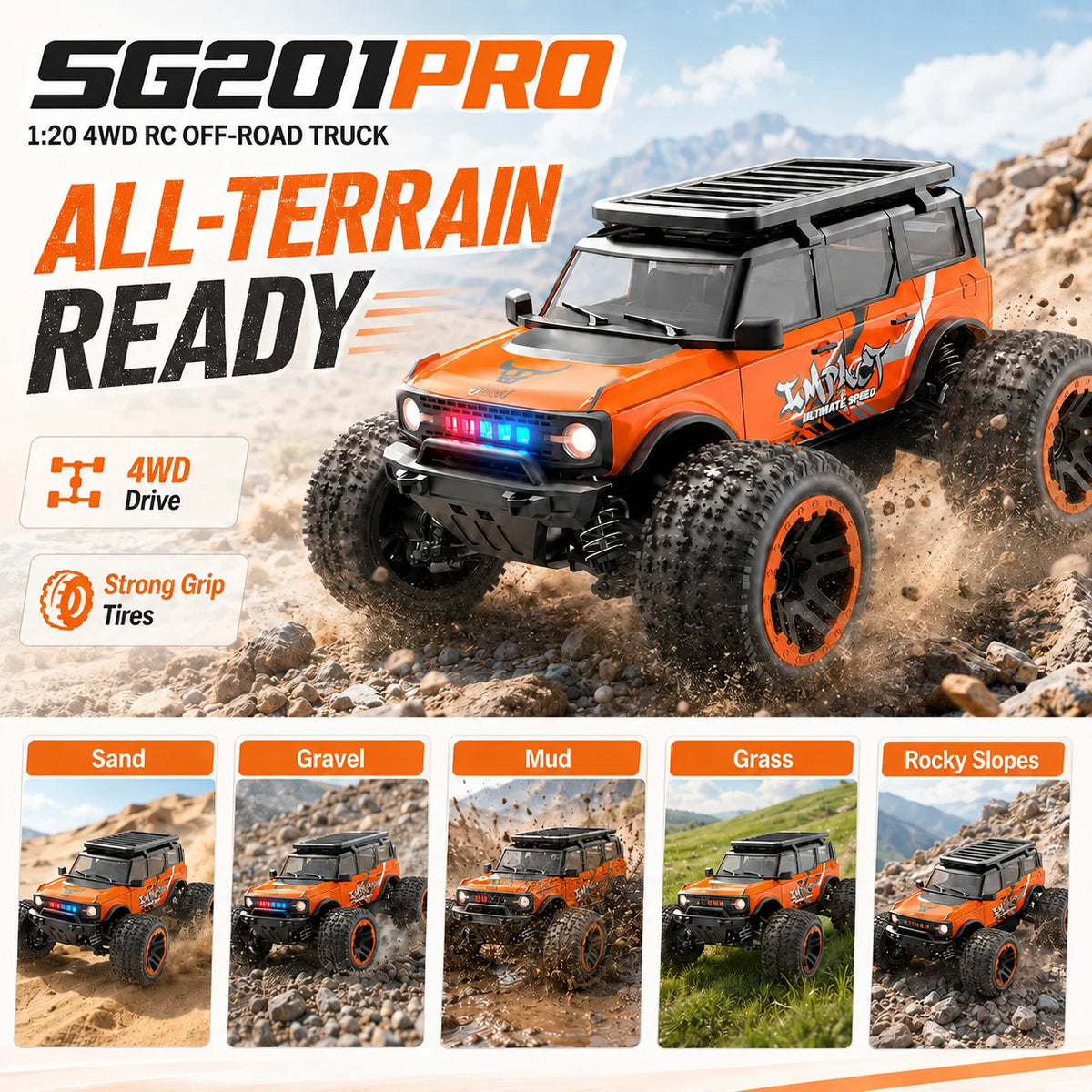 ZNLYRION 4WD Electric Off Road RC Truck With Battery Toy
