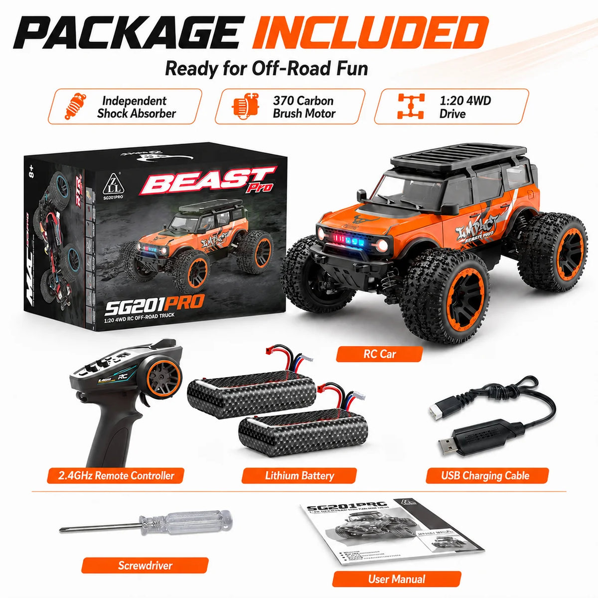 ZNLYRION 4WD Electric Off Road RC Truck With Battery Toy