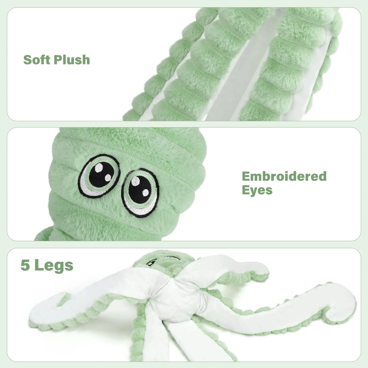 Octopus Design Plush Squeaky Dog Chew Toy For Teething