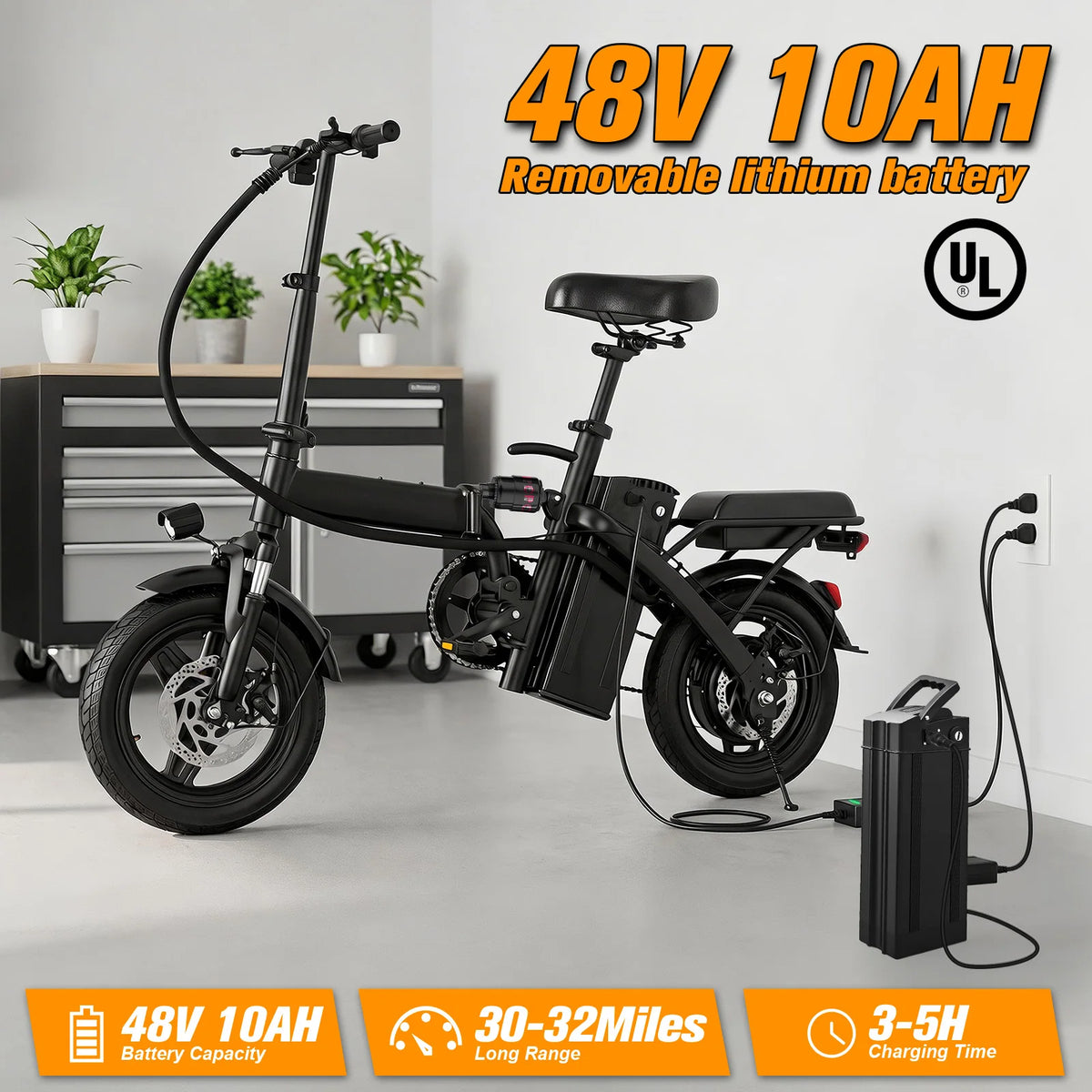 Furider Folding Electric Bike With Removable Battery