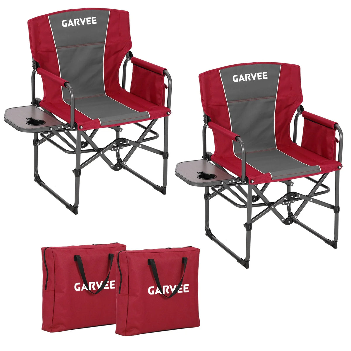 HiMISS Heavy Duty Folding Directors Chair With Table Cup Holder