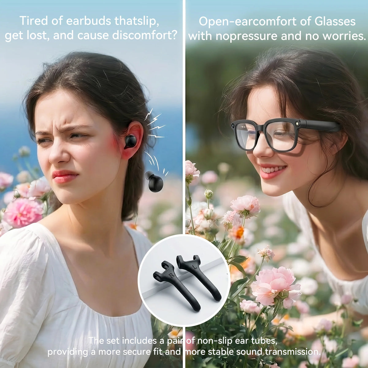 Smart Camera Glasses 8MP Video Ai Translator Bluetooth Color Changing