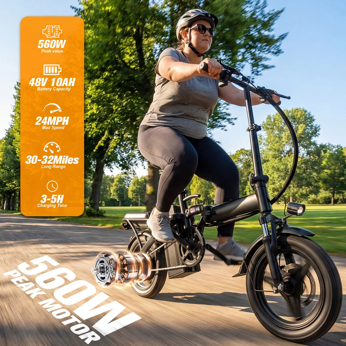 Furider Folding Electric Bike With Removable Battery