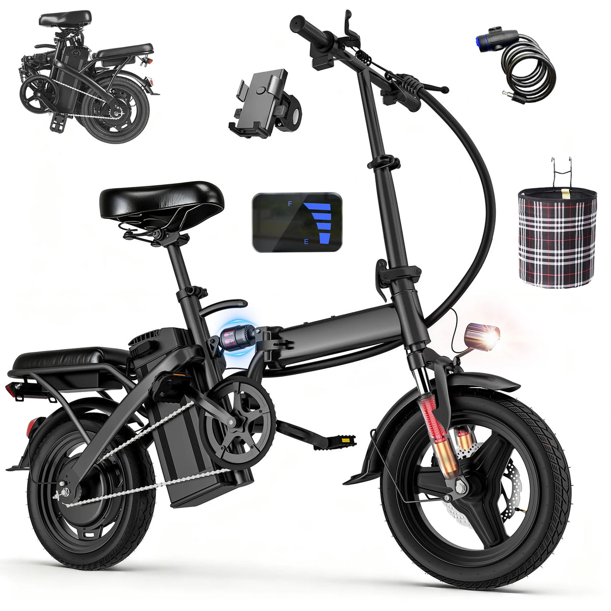 Furider Folding Electric Bike With Removable Battery