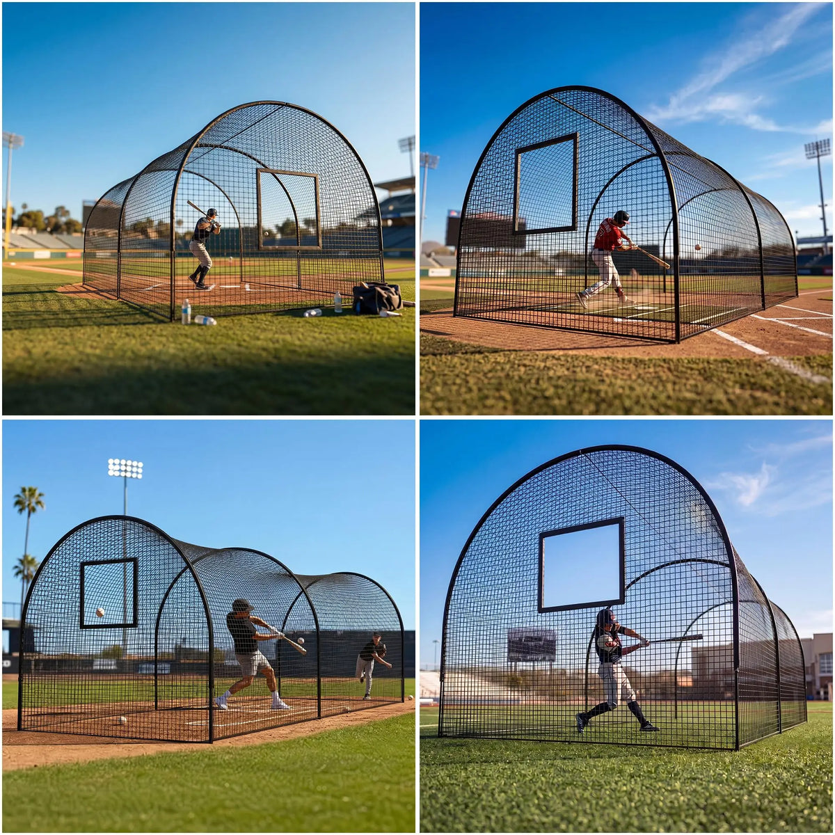 HiMISS Baseball Batting Cage With Frame And Training Net