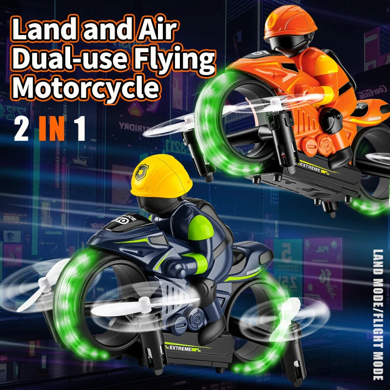 Hywiwine 2 In 1 Remote Control Rc Car Drone Playset