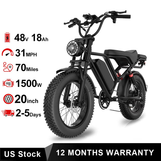 Aovopro 1500W Electric Bike With Disc Brake Long Range