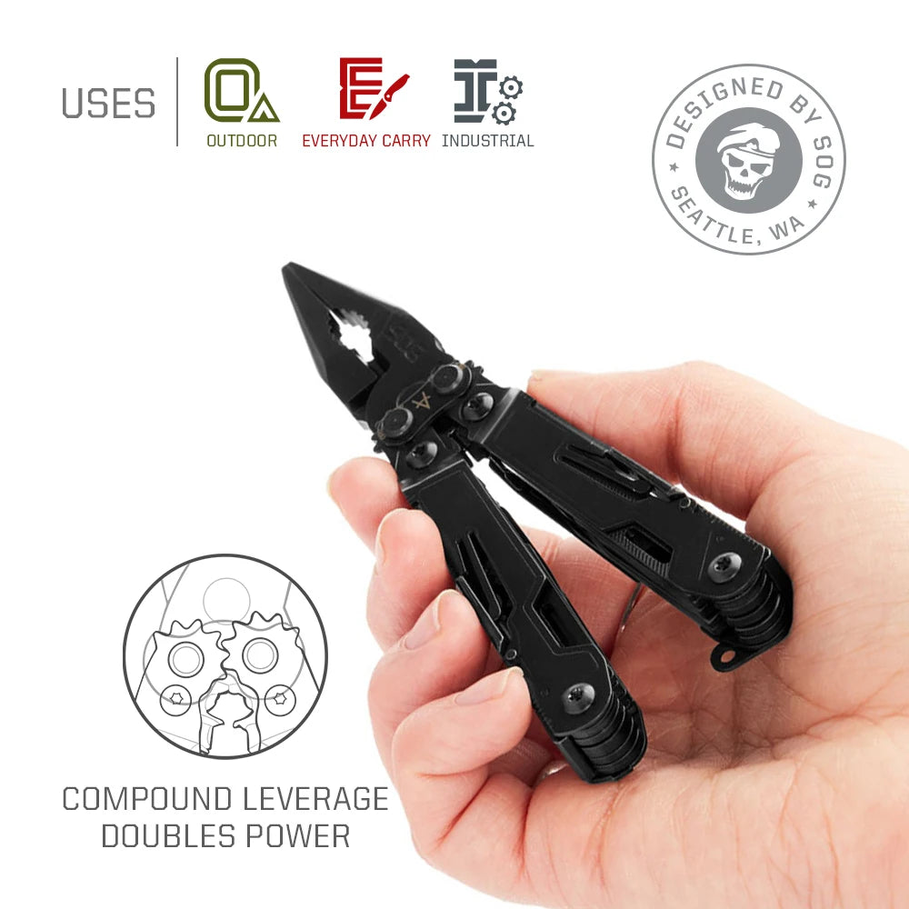 SOG PowerPint Multi Tool Stainless Steel Pocket Pliers With Knife
