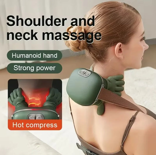 Portable Wireless Bionic Heated Neck And Shoulder Massager