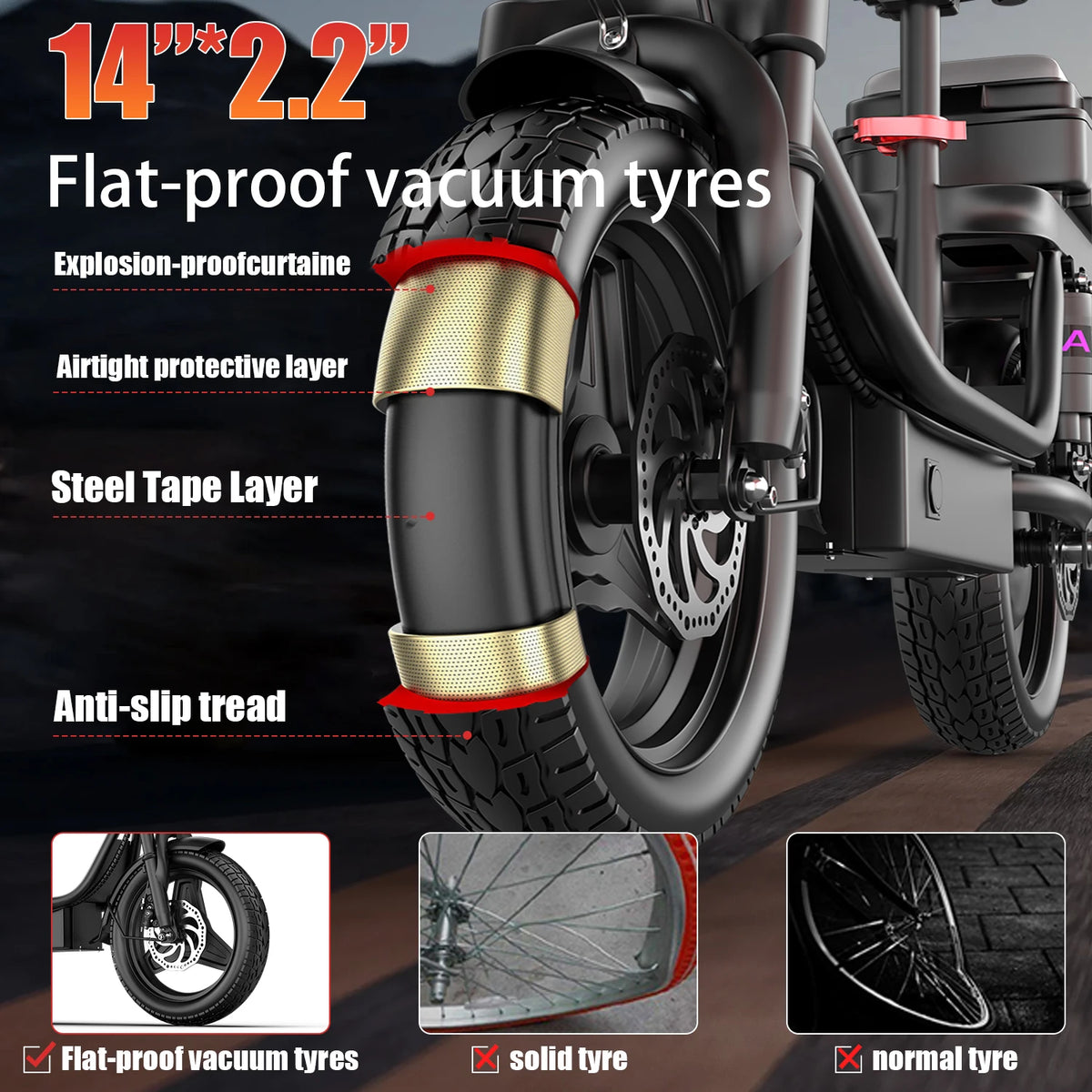 UPlee GQ8 Folding Electric Bike With Full Suspension Trunk