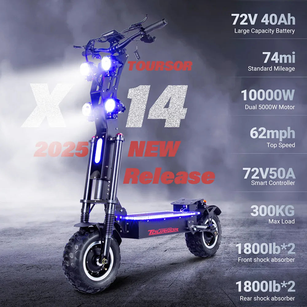 TOURSOR Dual Motor Electric Scooter With NFC Unlock