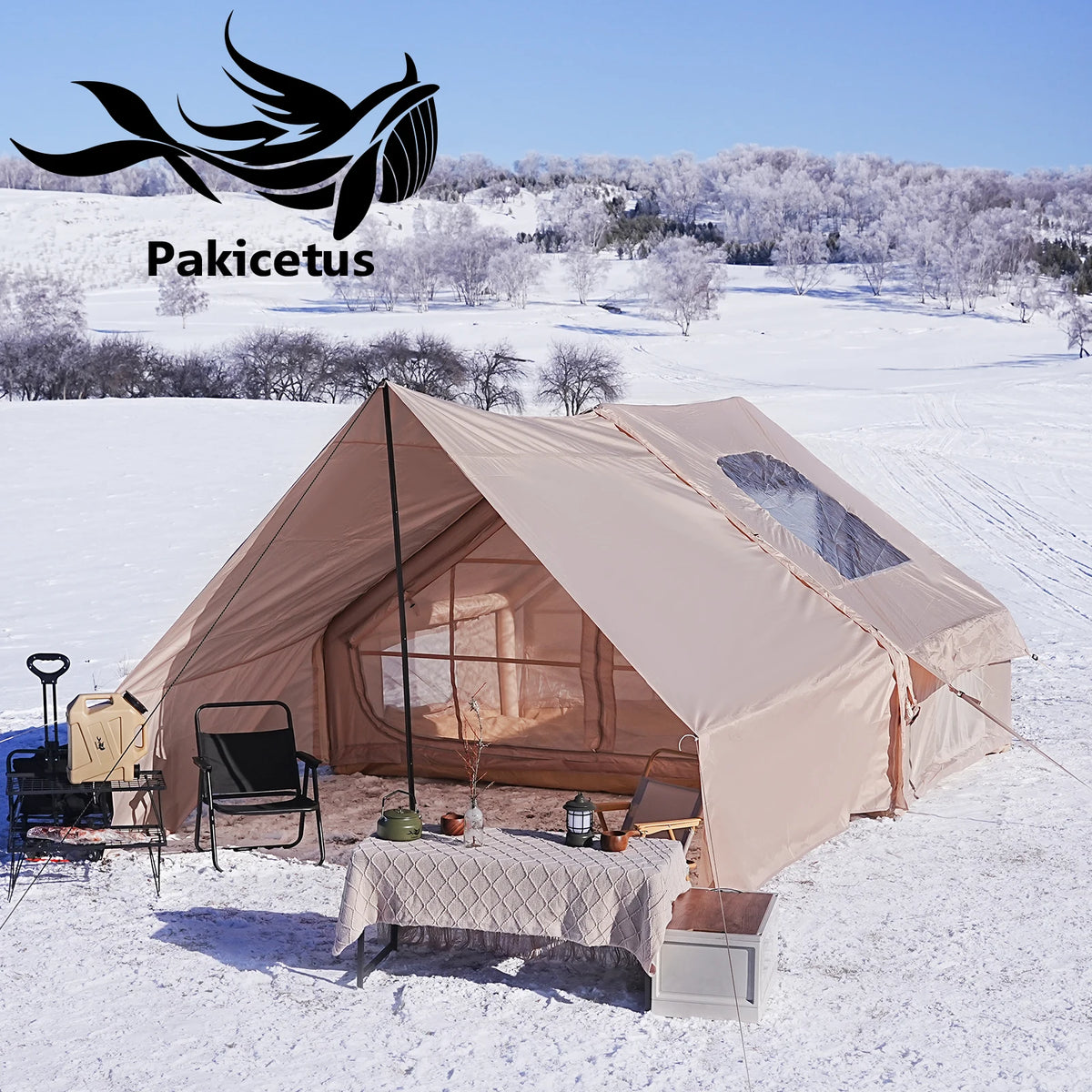 Pakicetus Easy Setup Inflatable Glamping Tent With Roof Window